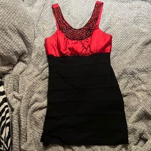 Dress with beaded neck, comfy, worn 1 time